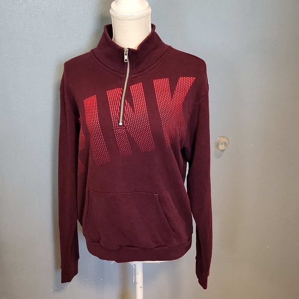 Victoria's Secret Pink quater zip pullover long sleeve sweatshirt